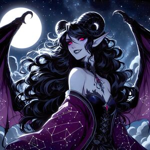 Amaris after making a deal with Nuala and becoming a Tiefling